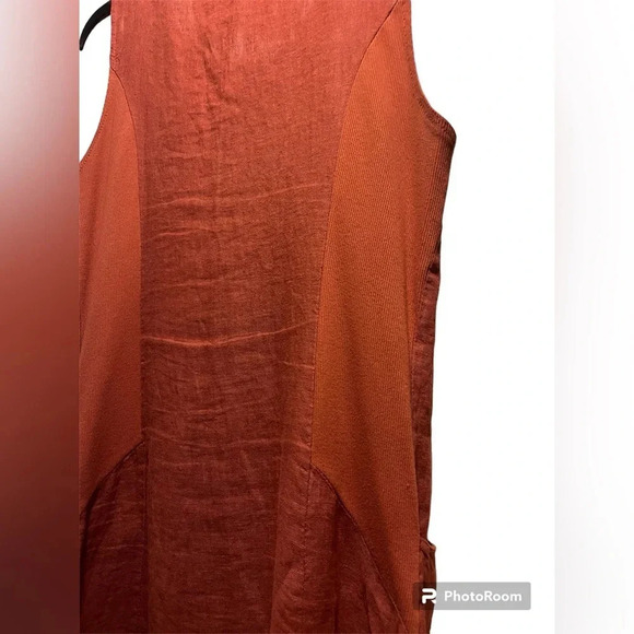 Lina Tomei Linen Beaded Embellished Dress Made in Italy - Picture 7 of 11